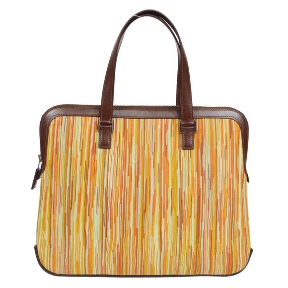 Hermes Orange Brown Vibrato Box Calf Escapade Handbag □G 75415 - Picture 1 of 11